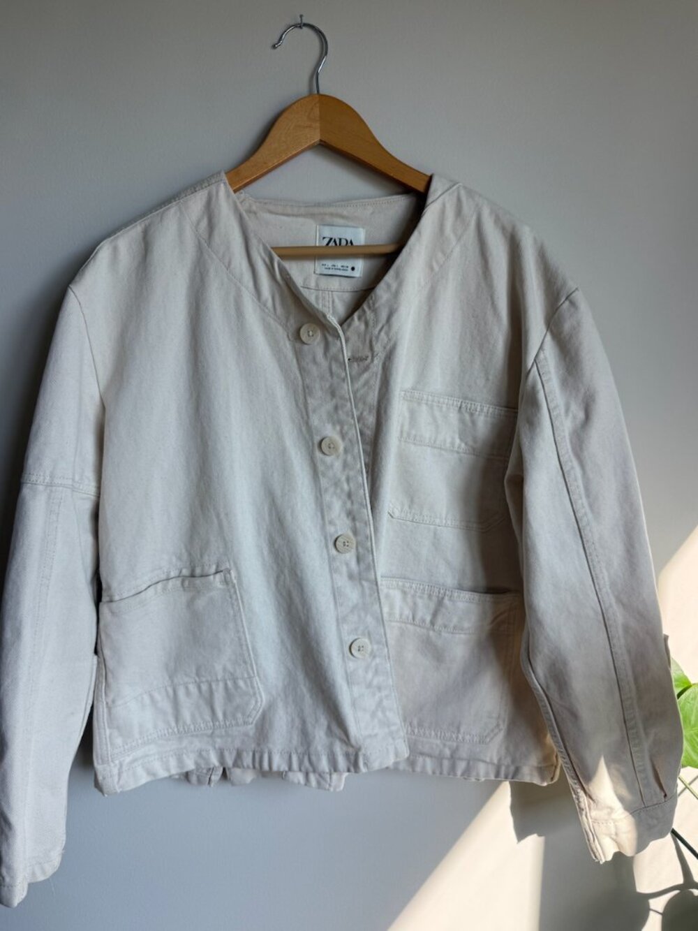 Zara Beige Jean Jacket